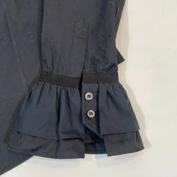 ETRO Milano Luxury Boutique Blouse Size 48 US 12 Dramatic Ruffle Collar Cuffs - Picture 7 of 16